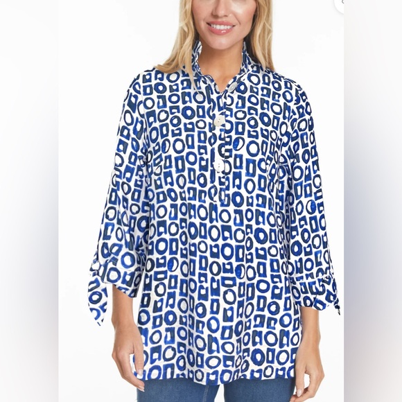 ALI MILES NWT  BLUE AND WHITE 3/4 SLEEVES. - Picture 6 of 8